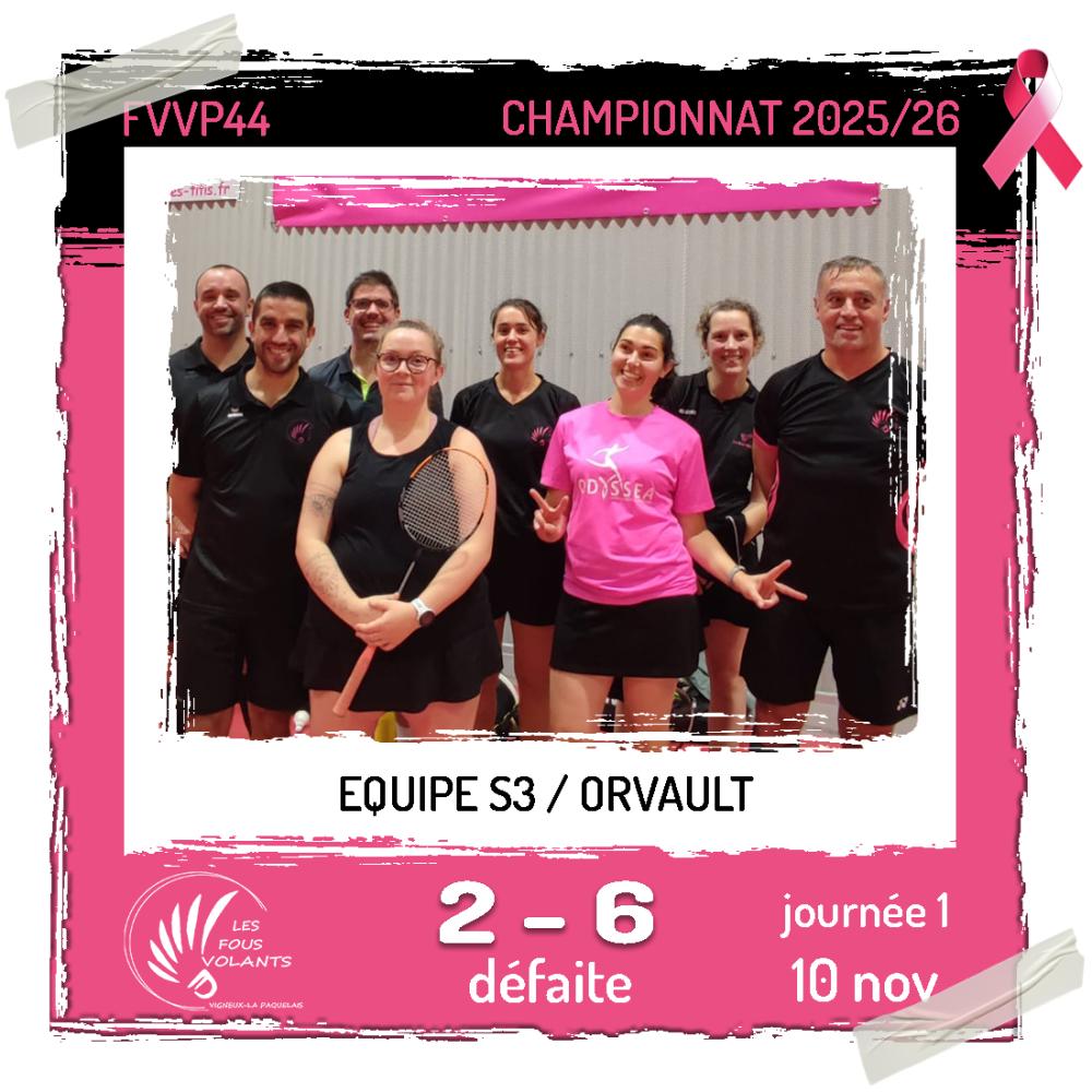 Rencontre J1 de la S3 : Vigneux contre Orvault (défaite)